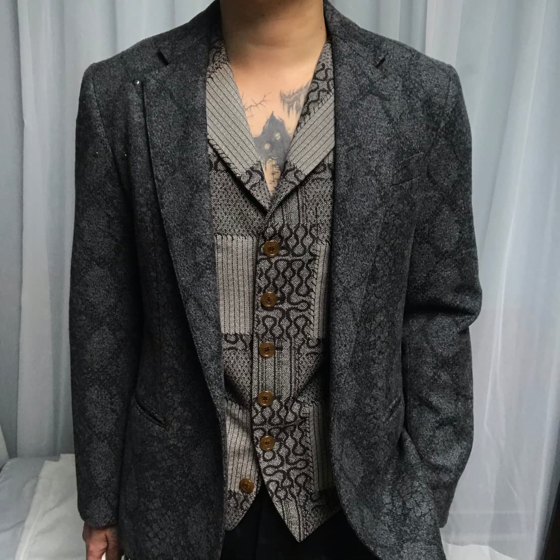 랑방 파이톤 스터드 블레이져 자켓 상품이미지7