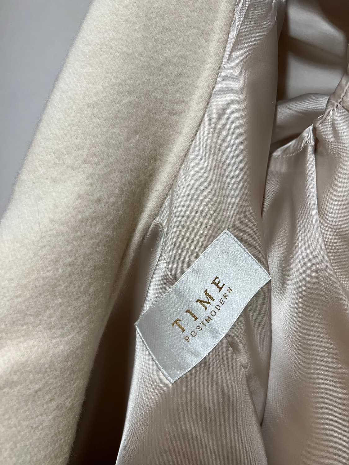 TIME 핸드메이드 아이보리 롱 코트 상품이미지8