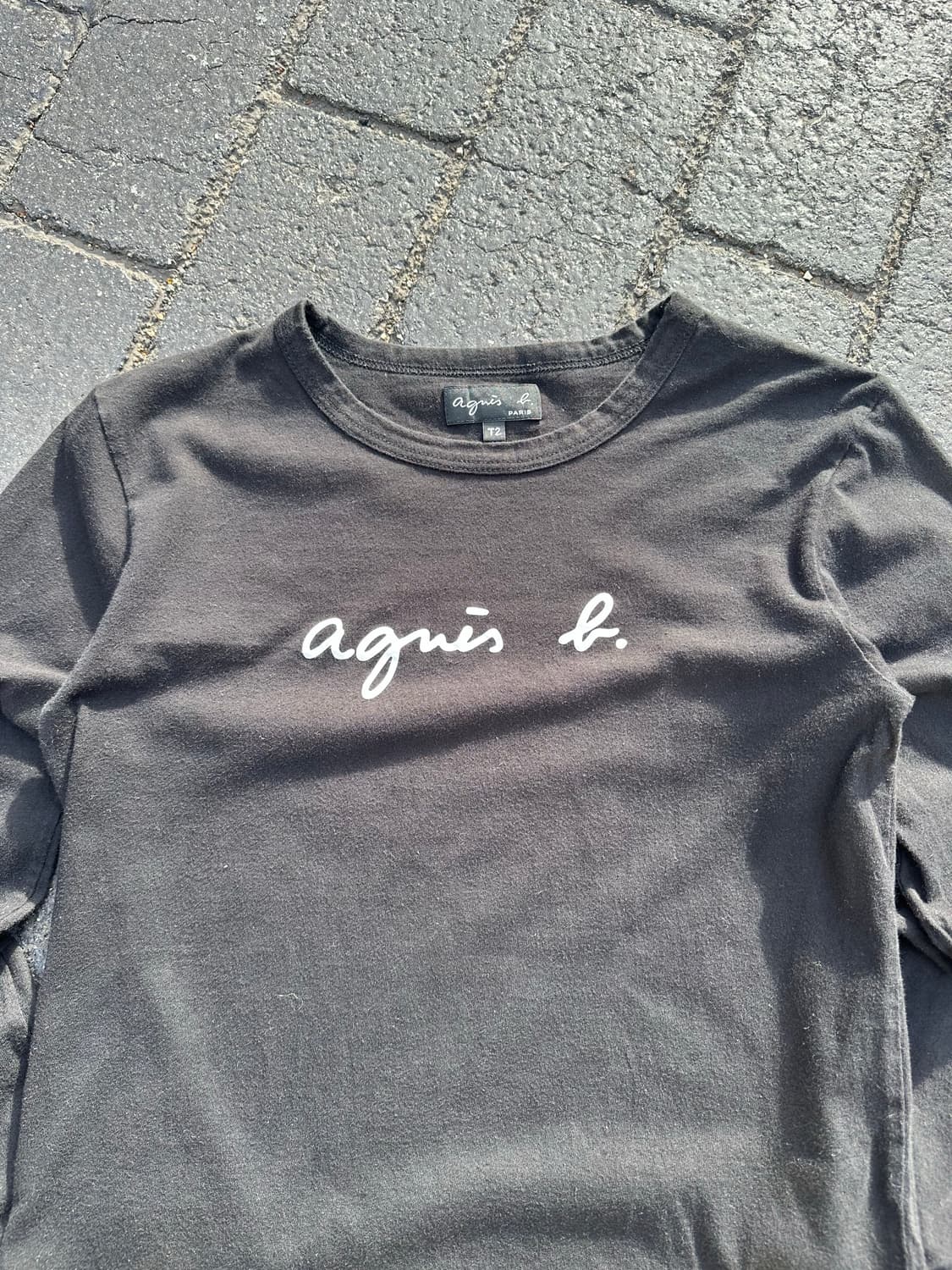 Agnes B logo black cotton sleeve  상품이미지3