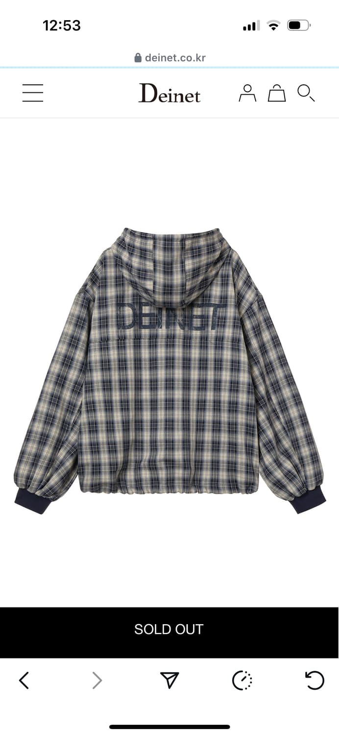 DEINET CHECK BOMBER JACKET IN NAVY 상품이미지2