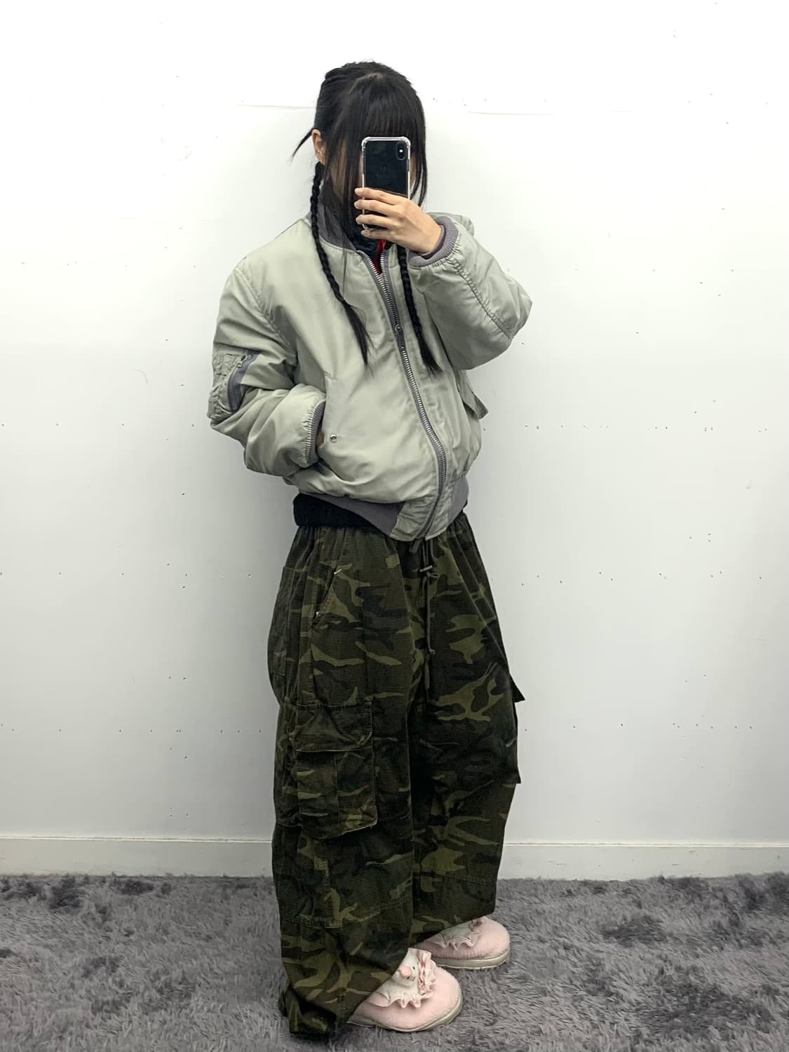 Corinth(usa) 80s 라이트그레이 봄버 상품이미지2