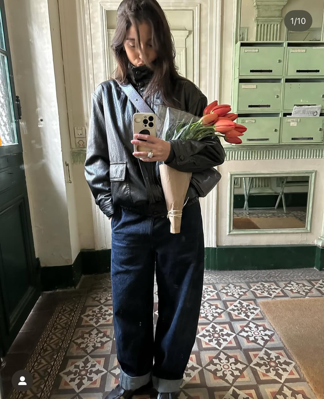 모노하 하이넥 레더자켓 상품이미지4