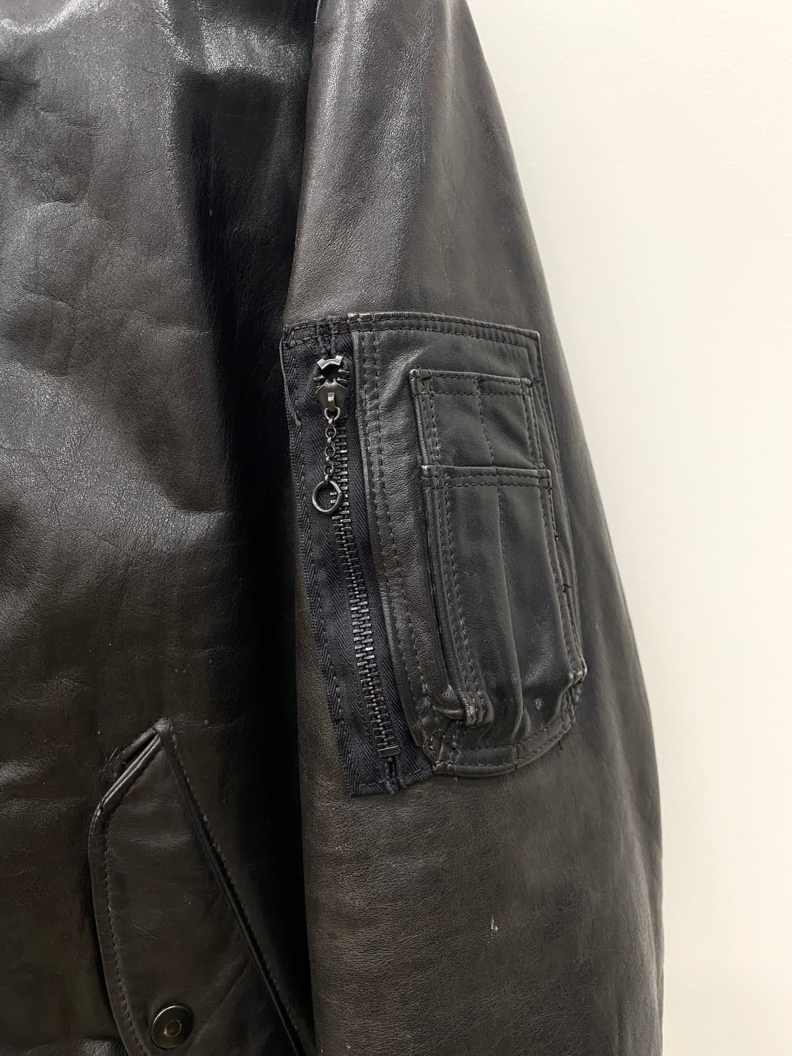 80‘s 골든베어 레더 Ma-1 자켓 상품이미지5