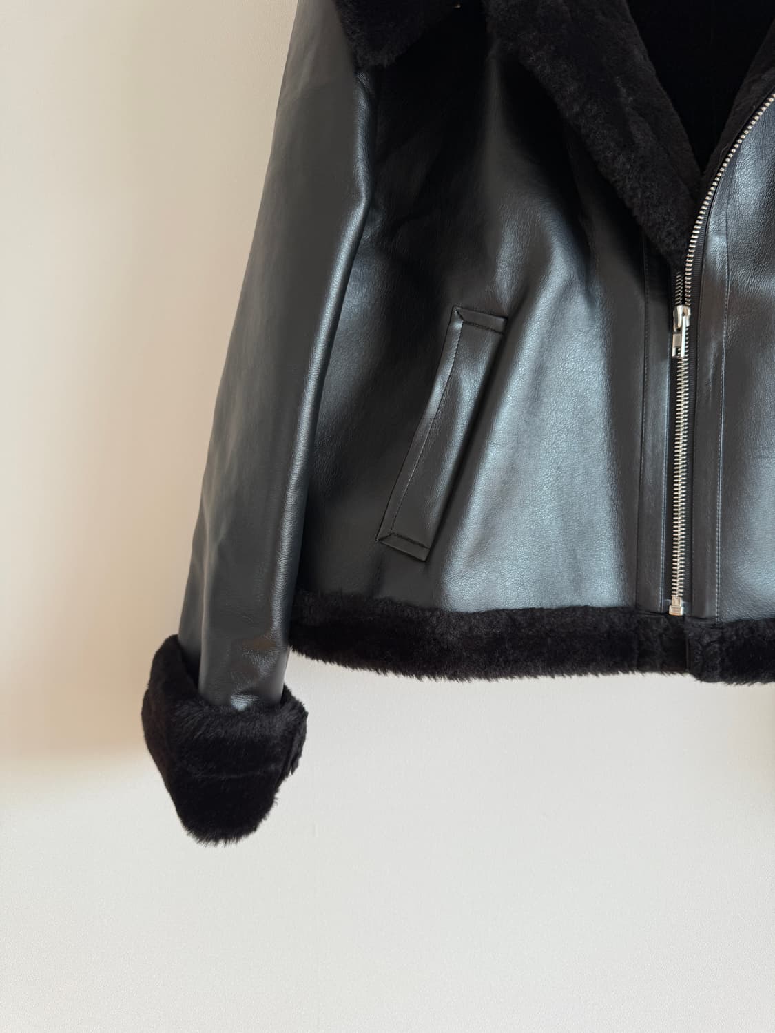 Pre owned 비건레더 무스탕 자켓 상품이미지3