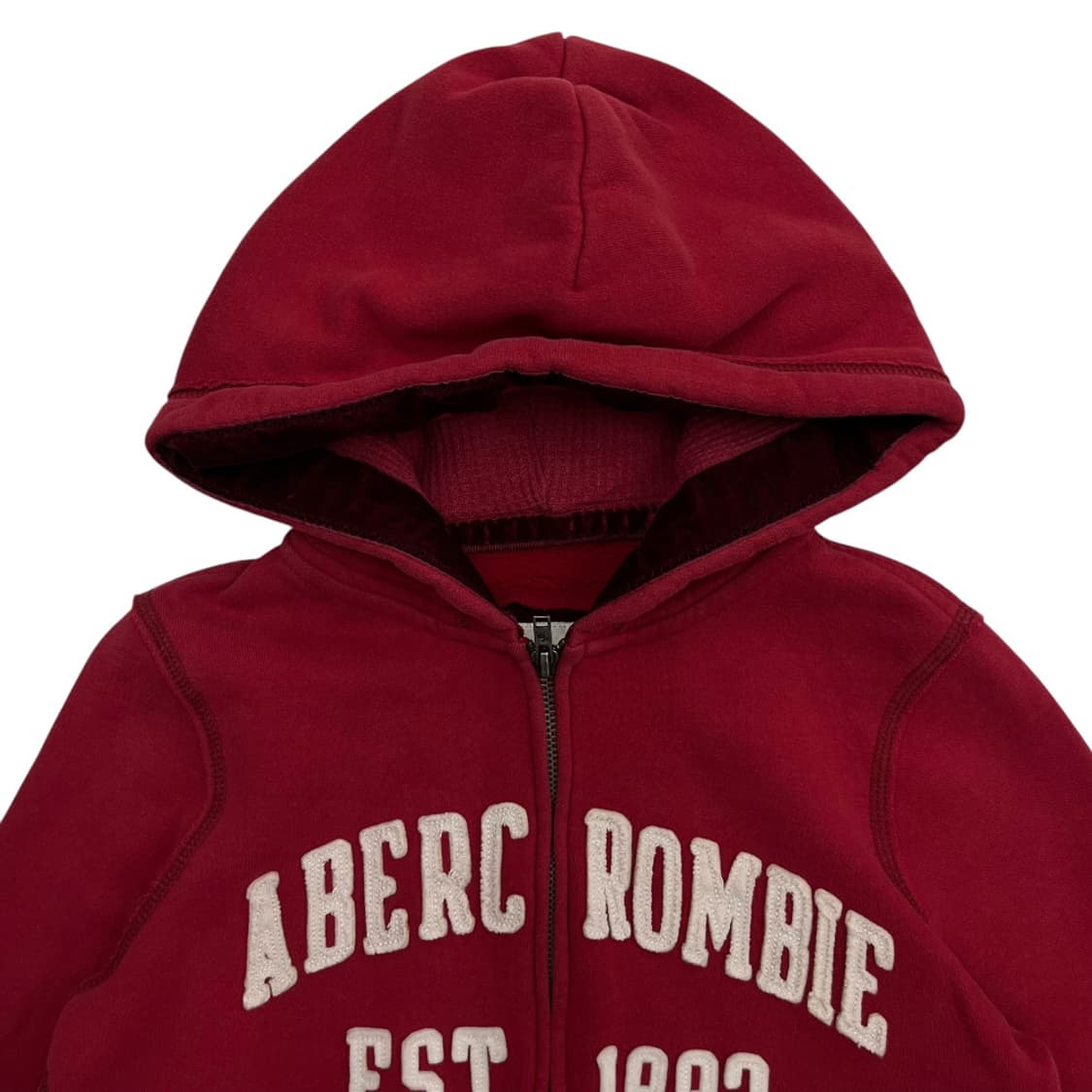 아베크롬비 딱붙핏 패치로고 레드 후드집업 S 상품이미지5