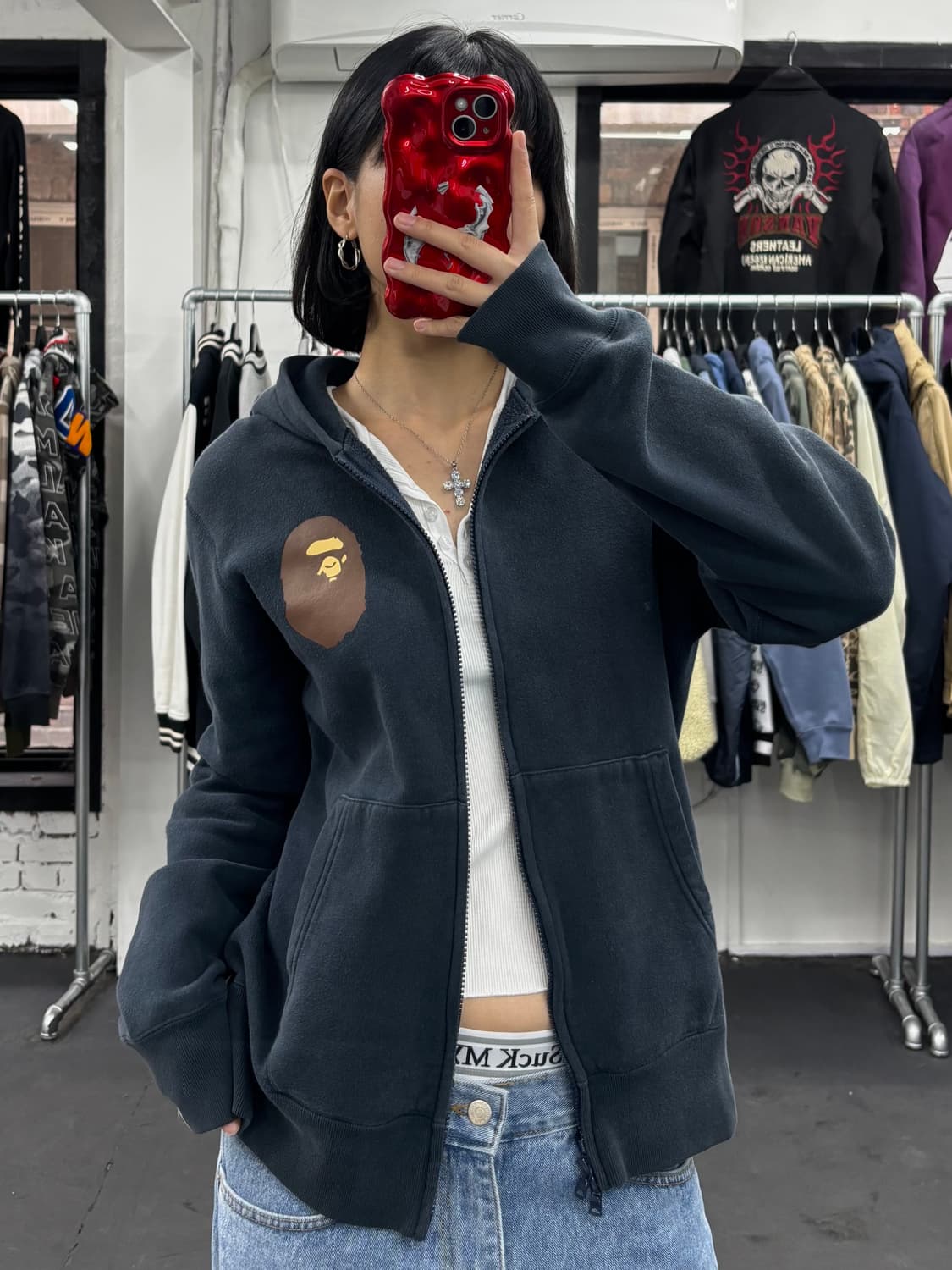 베이프 빅사루 후드집업 상품이미지1