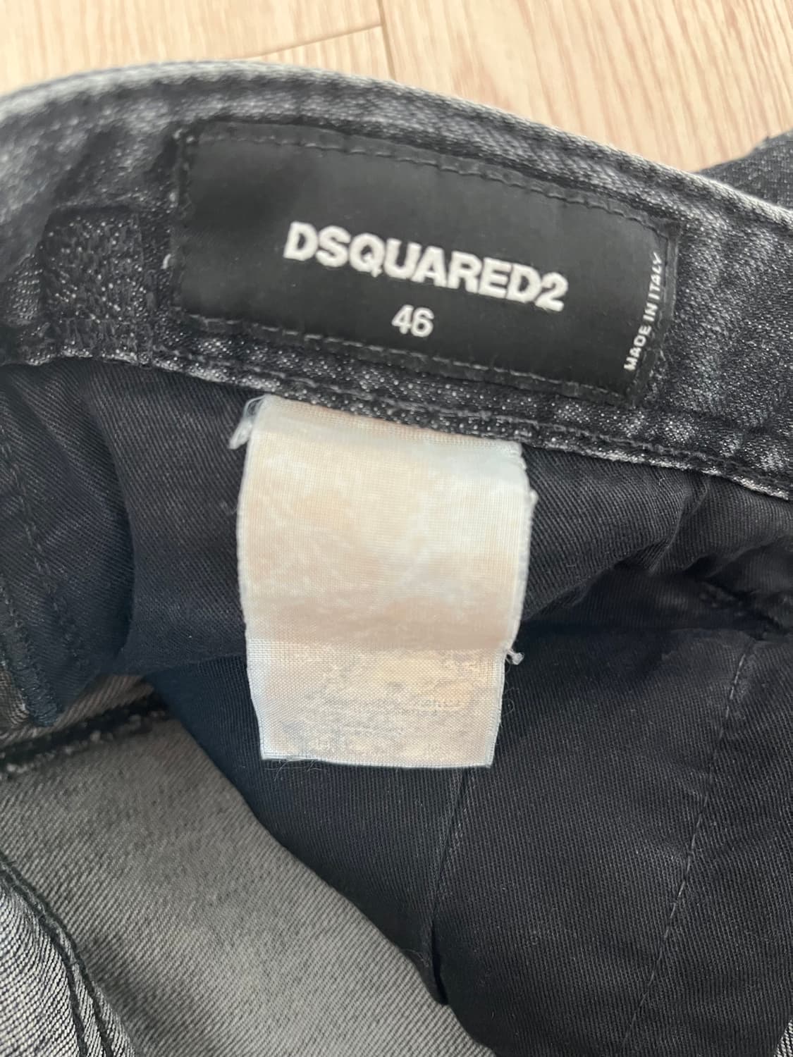 디스퀘어드2 블랙 퀼팅 바이커 청바지 46 상품이미지9