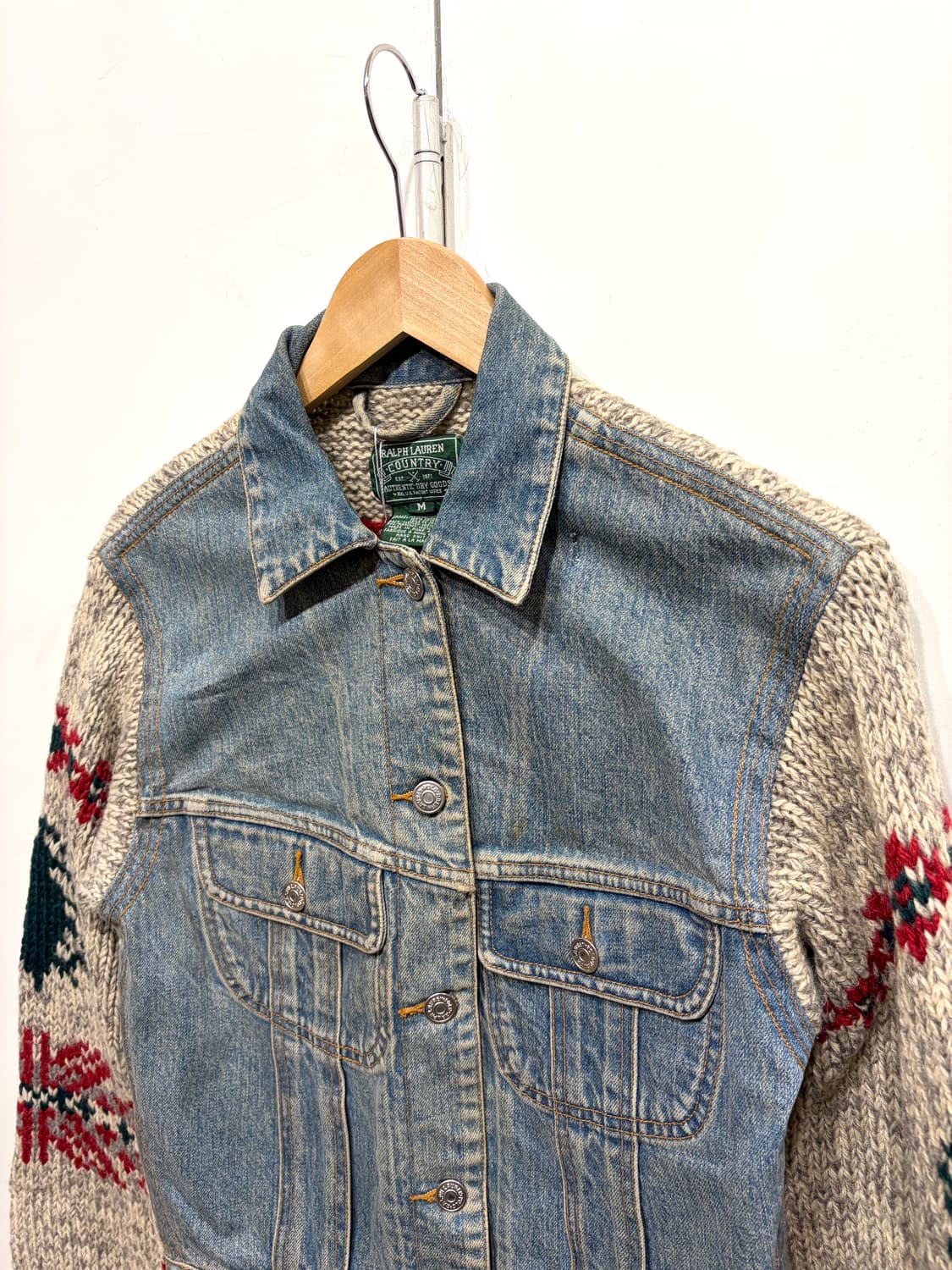 90's 폴로 컨트리 코위찬 니트 트러커 자켓 상품이미지3