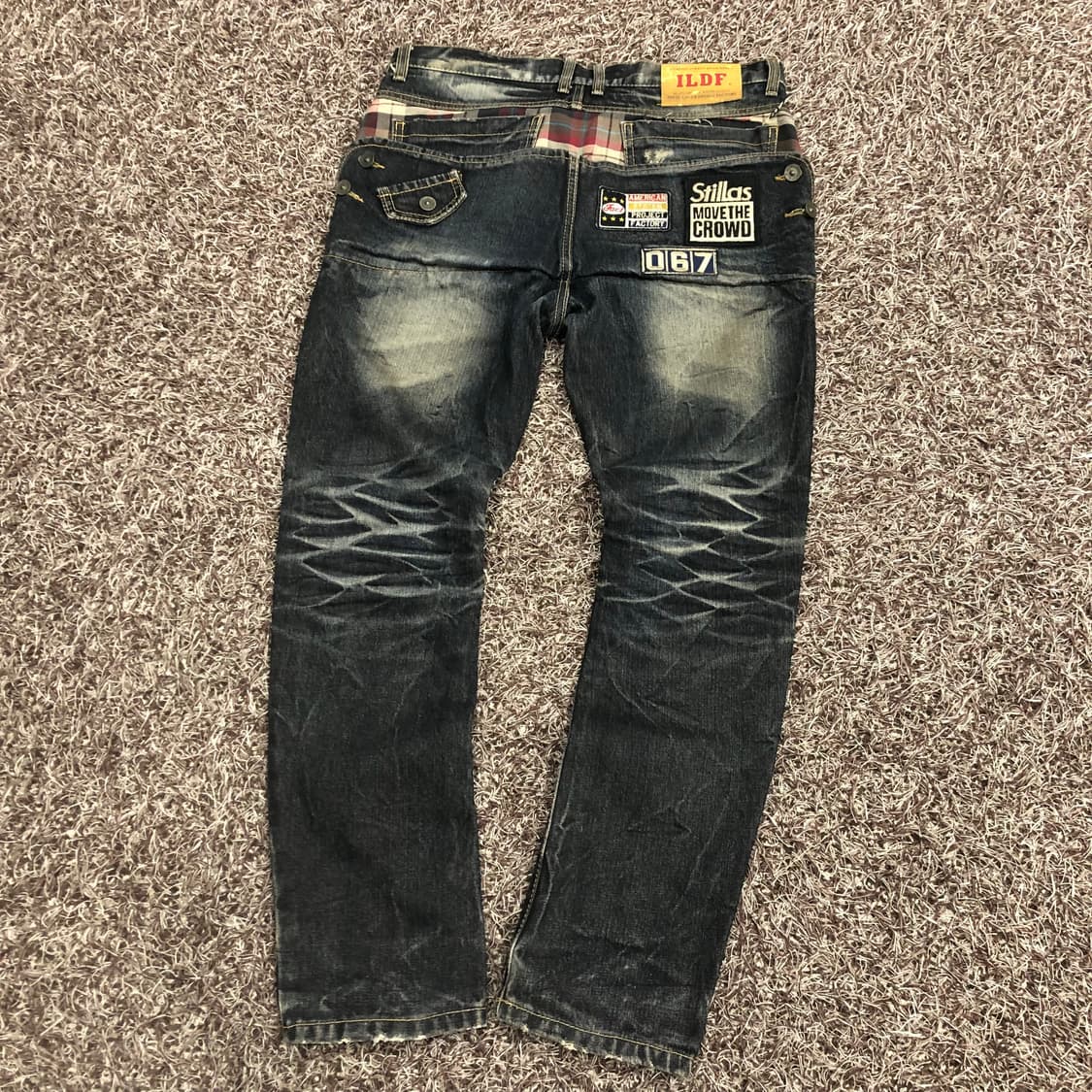 ILDF 펑크 패치 데미지 디스 워싱 데님 팬츠 상품이미지4
