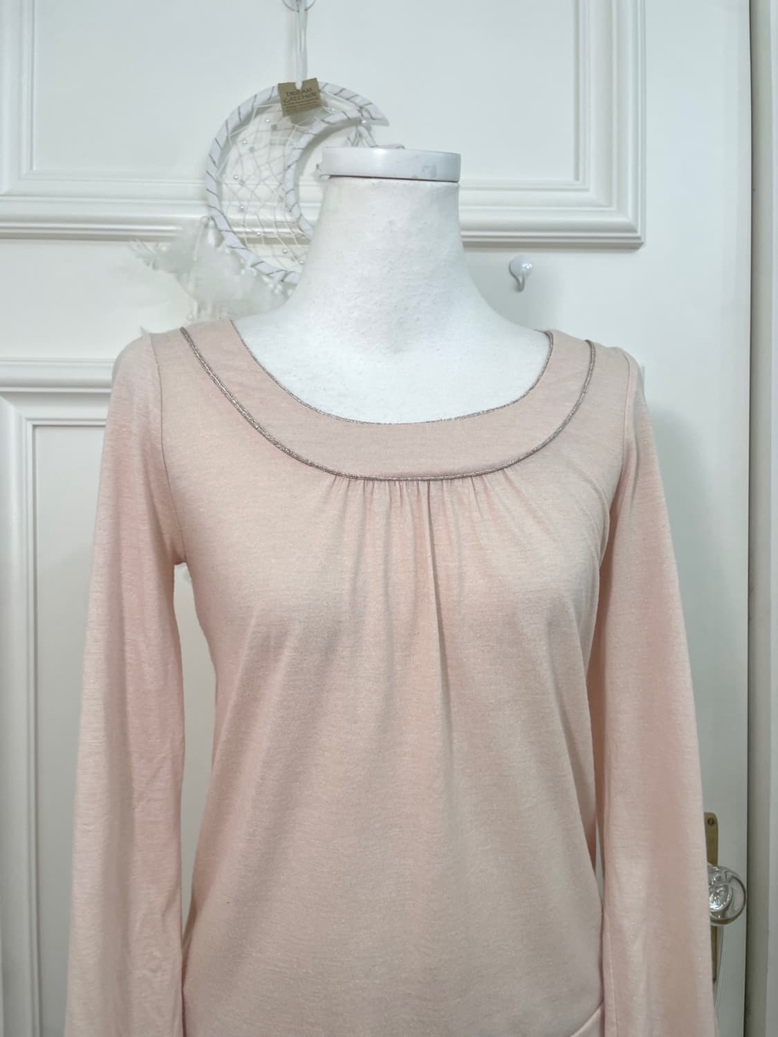 coralpink back bow shirring cotton top 상품이미지5