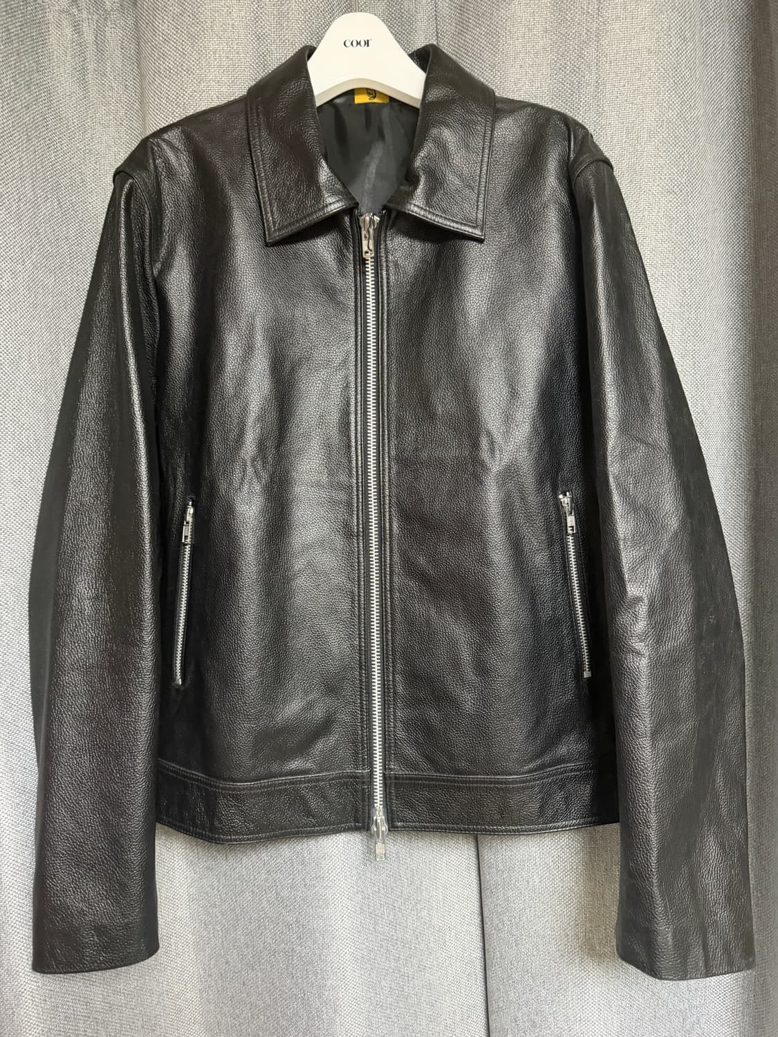 론트 고트스킨 레더 싱글 자켓 L 상품이미지1