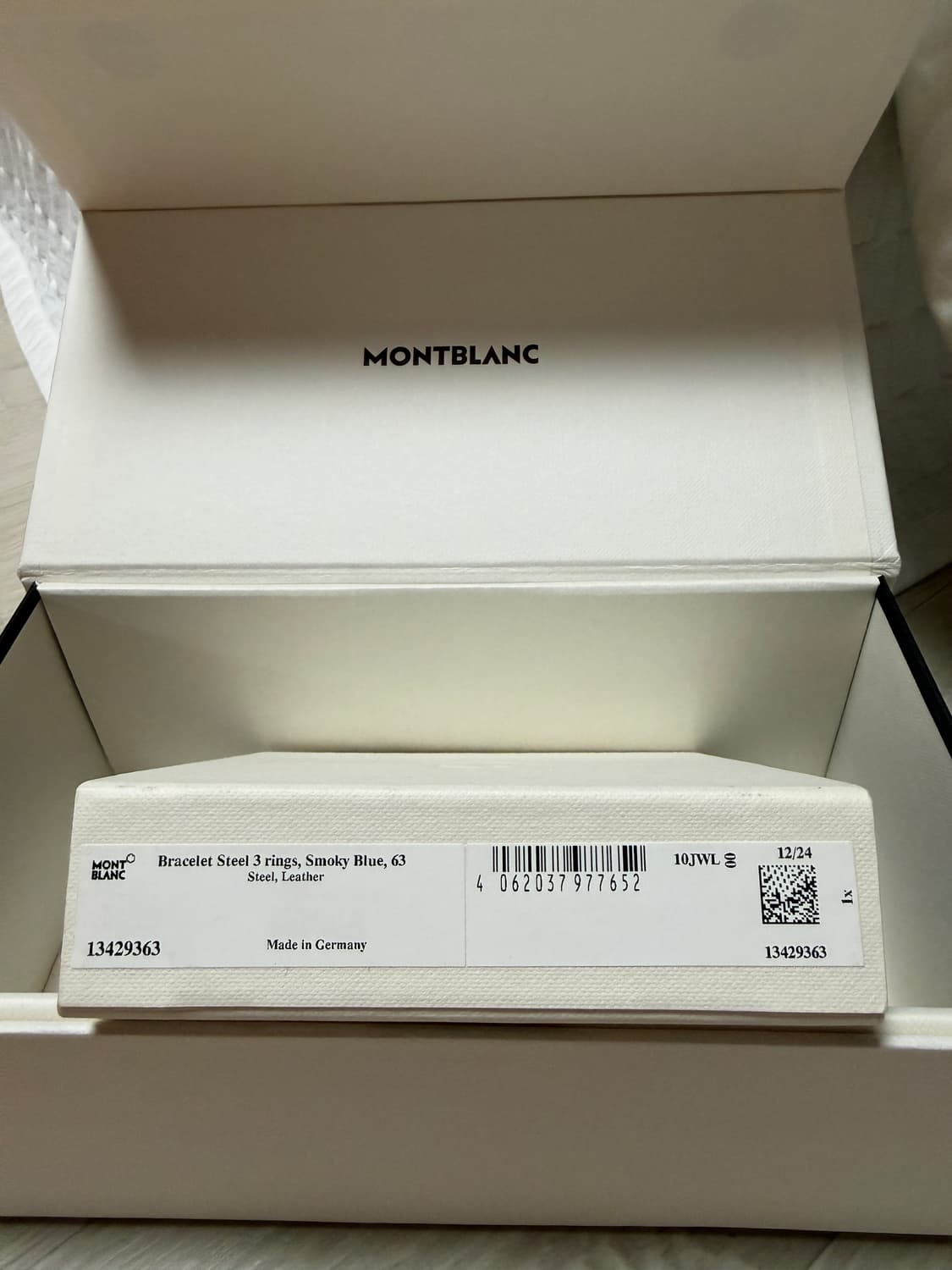 몽블랑 MONTBLANC  3링 레더 스틸 팔찌 스모키블루 상품이미지6