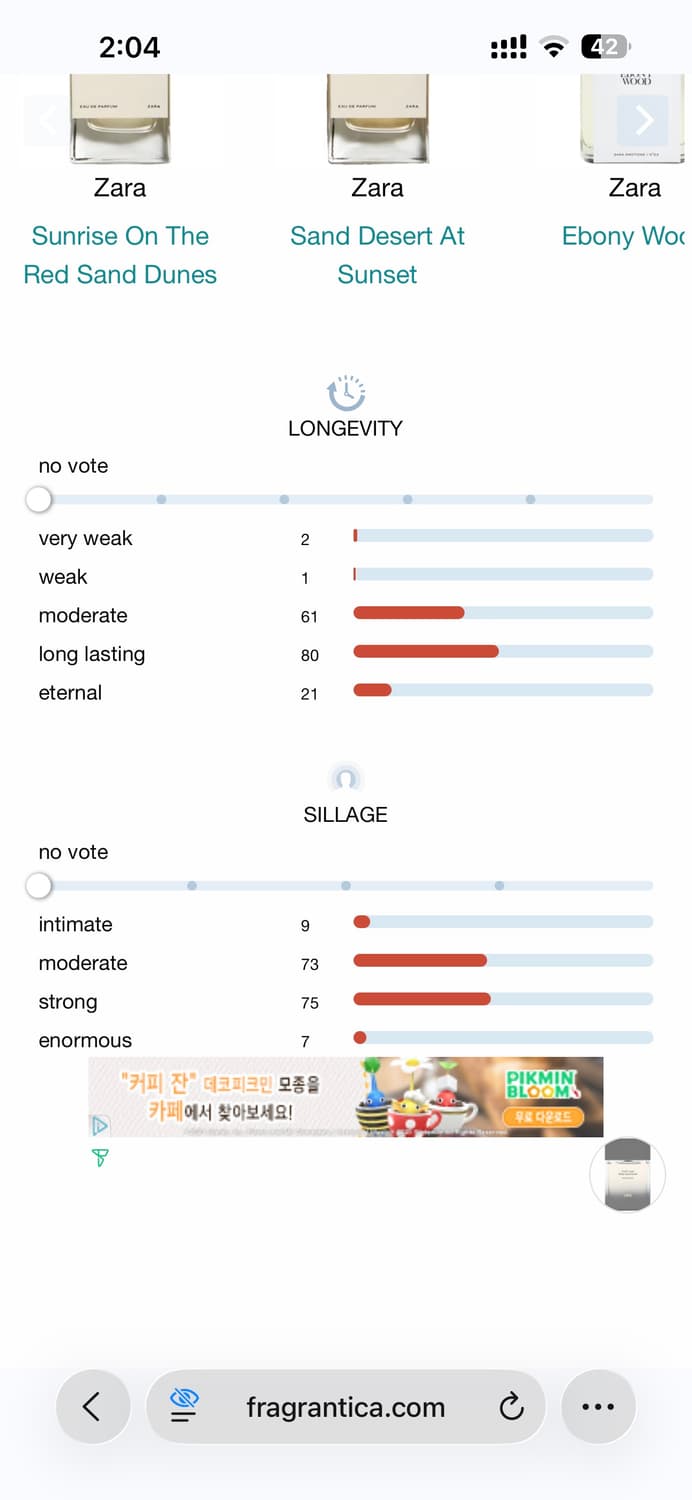 자라 향수(포 힘 레드 에디션 인텐스)(메종프란시스커정 바카라 루쥬540 상품이미지7