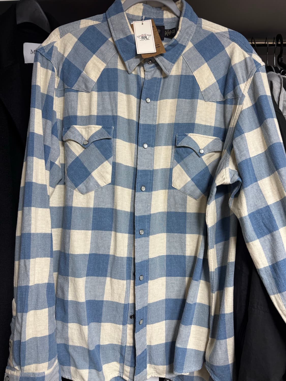 [XXL]더블알엘 웨스턴셔츠 인디고크림 상품이미지2