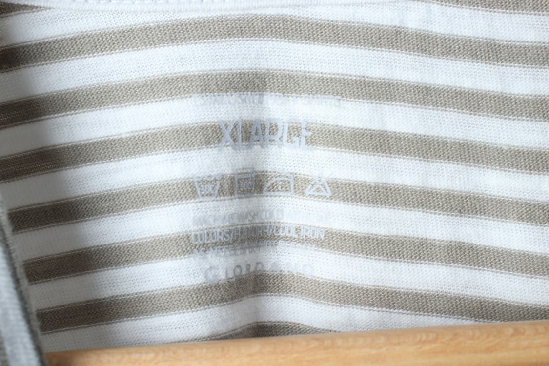 (XL-2XL) 지오다노 반팔 티셔츠 헨리넥 스트라이프 카키-H32664 상품이미지5