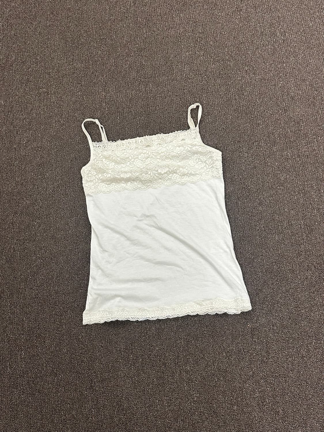 M)Japanese vintage 여성 레이스 디테일 화이트 슬리브리스 상품이미지3