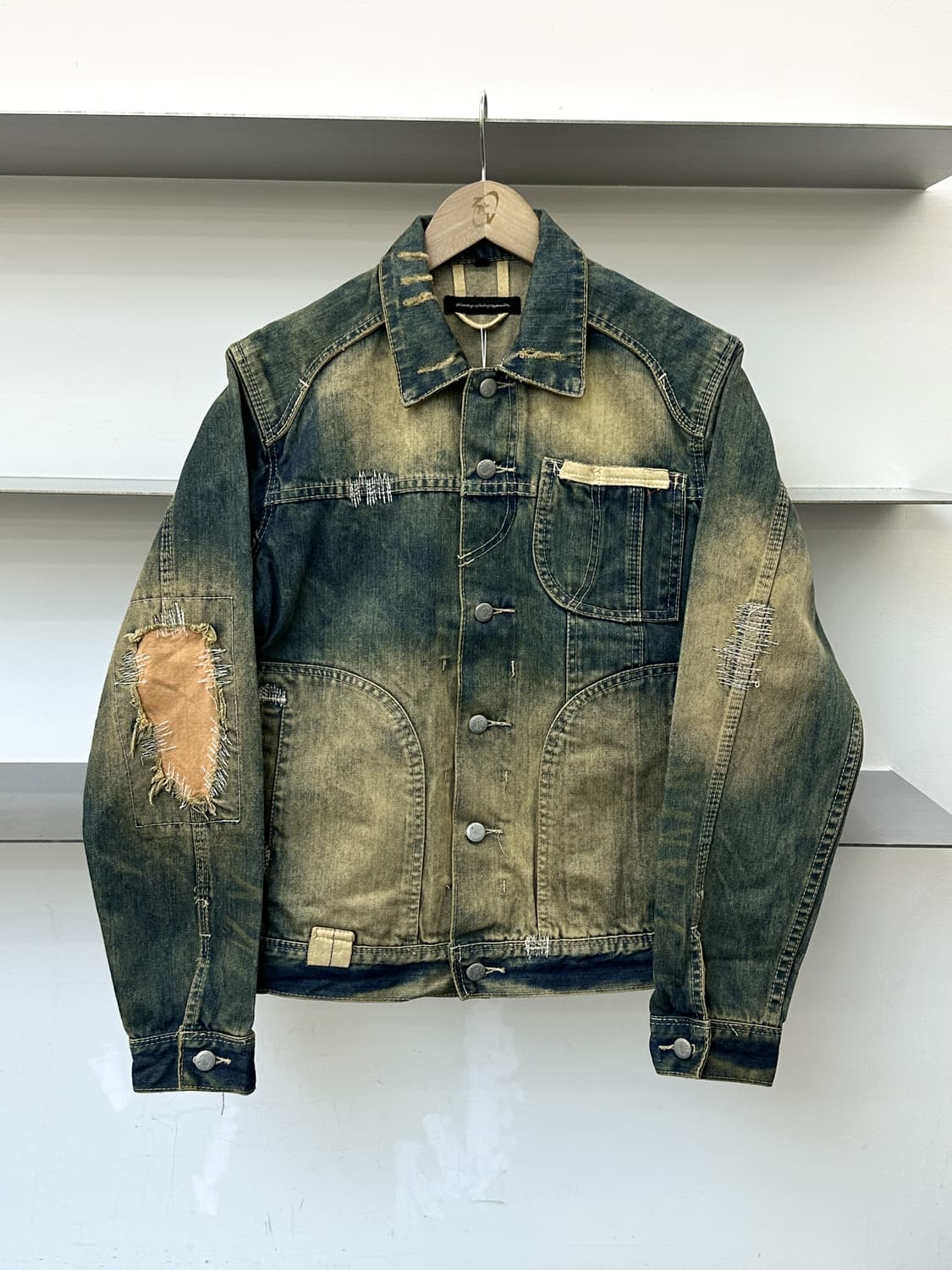 어드밴티지 사이클 페이드 디스트레스드 보로 데님 자켓 상품이미지1