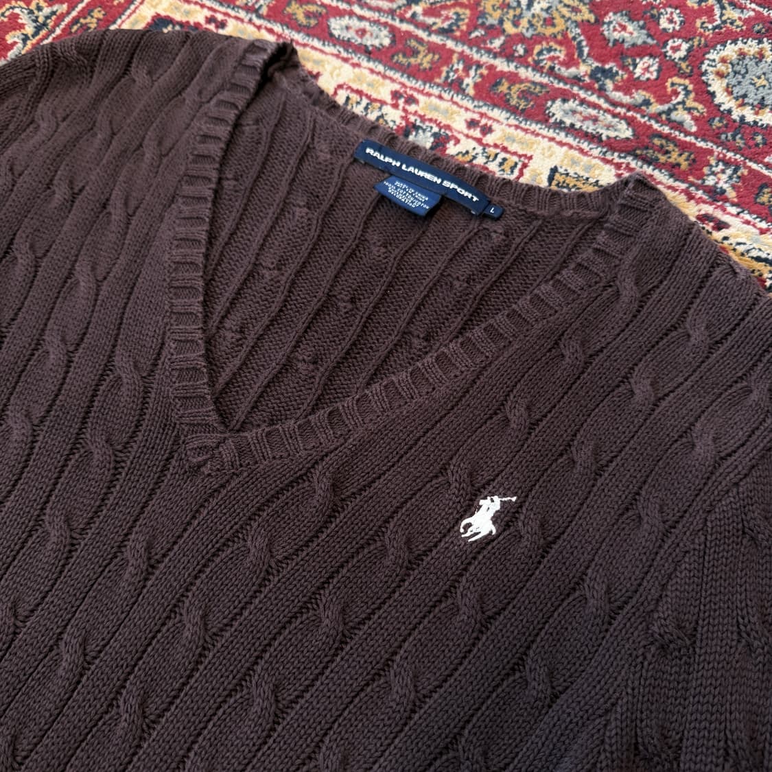 폴로 랄프로렌 스포츠 케이블 브이넥 니트 [ 55-66 ] 상품이미지2