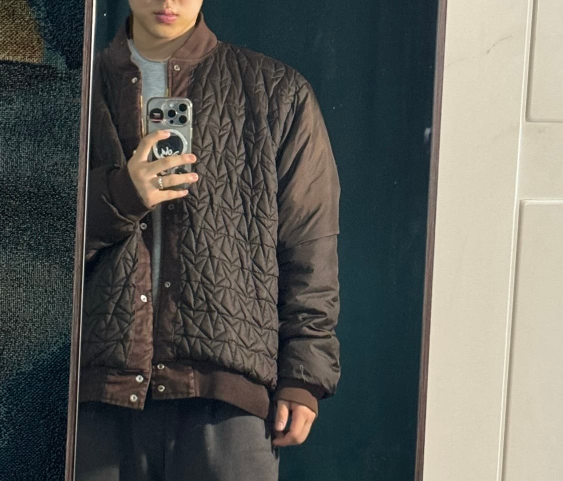 빈티지 나이키 브라운 퀼팅 바시티 자켓 상품이미지4