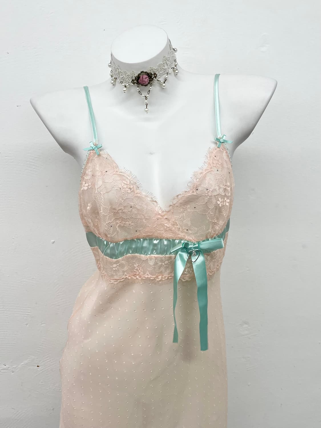 에블린 핑크 갸루 시어 슬립 상품이미지2