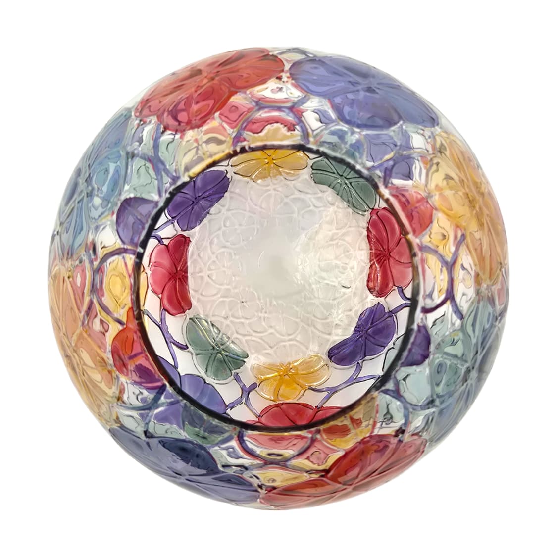 90s 체코 보헤미아 컬러 나팔꽃 구체 대형 화병 상품이미지3