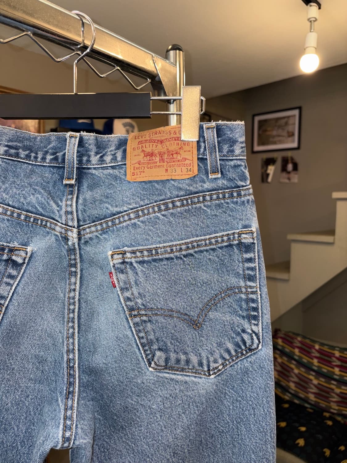 Early 00’s Levi’s 517 USA flare denim 상품이미지9