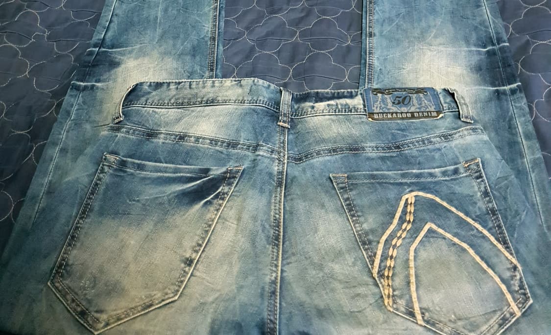 (빈티지) 버커루 진스 에이징 워싱 스판 슬림 스트레이트 데님진 (32) 상품이미지3