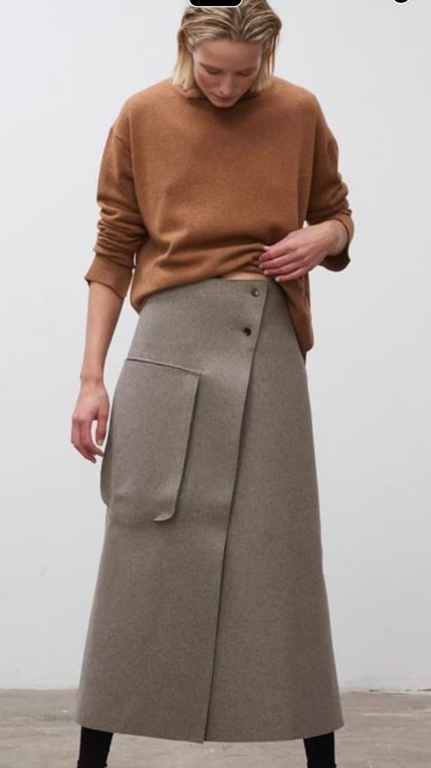 STUDIO NICHOLSON 스튜디오 니콜슨 울소재 랩스커트 상품이미지1