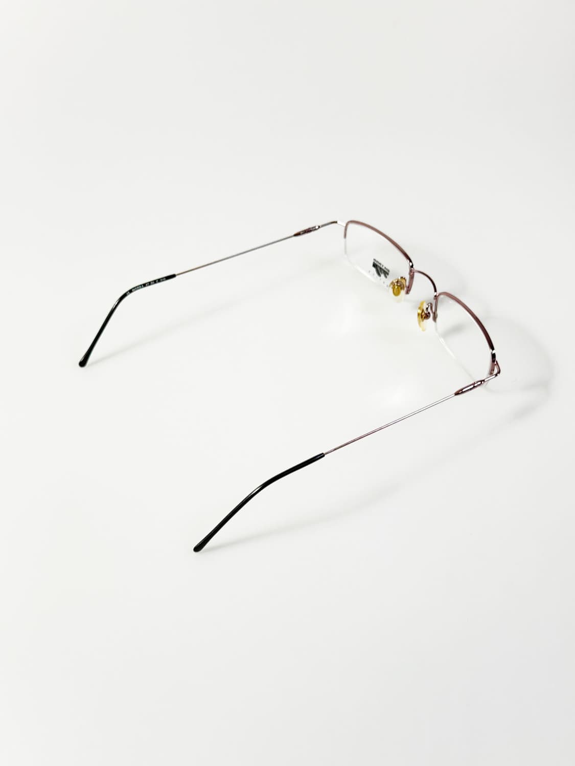 90s METANO 라이트 핑크 메탈 반무테 빈티지 안경 상품이미지4