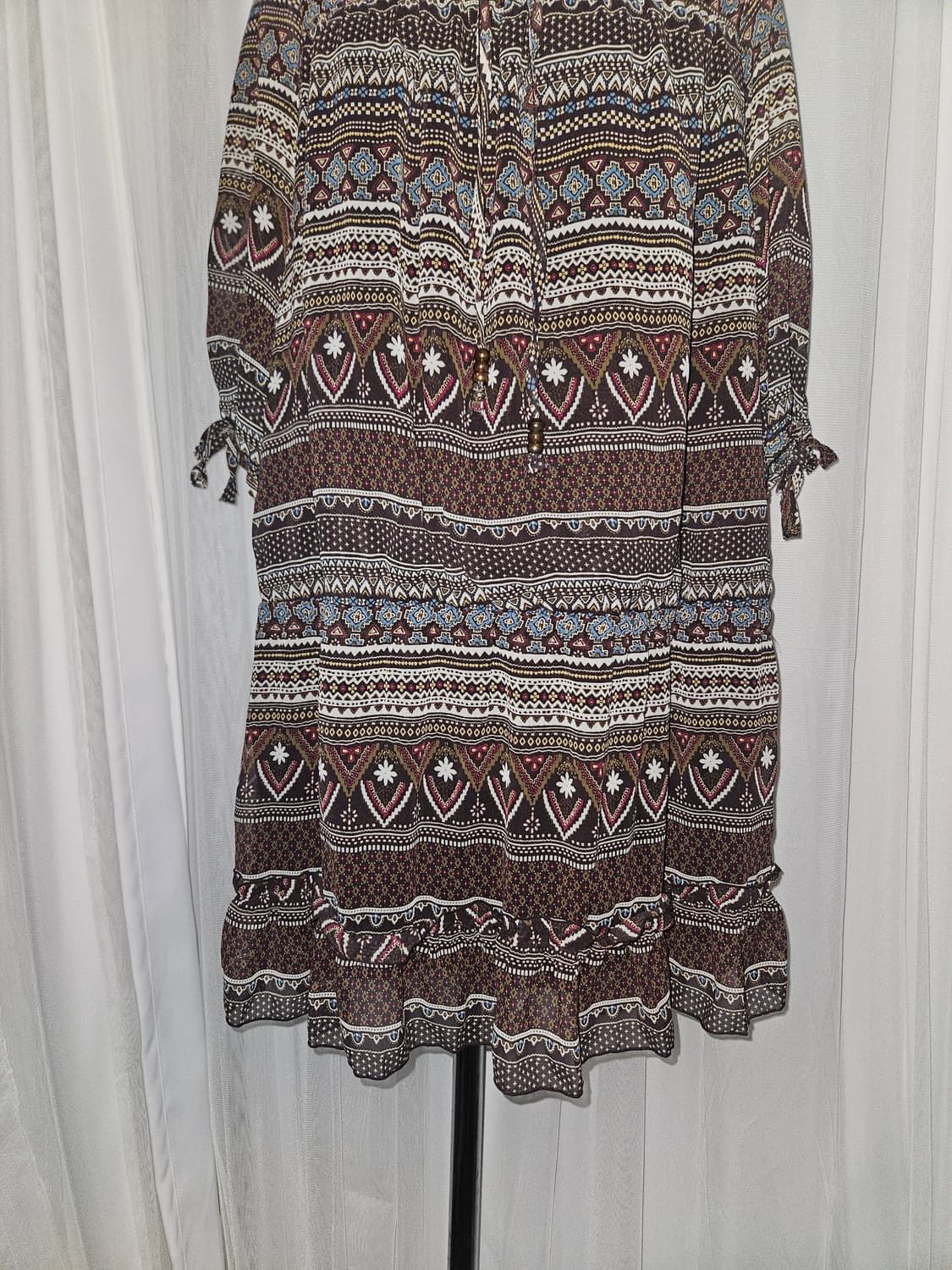 drea my minx 히피 에스닉 글레이즈 브라운 패턴 블라우스 상품이미지3