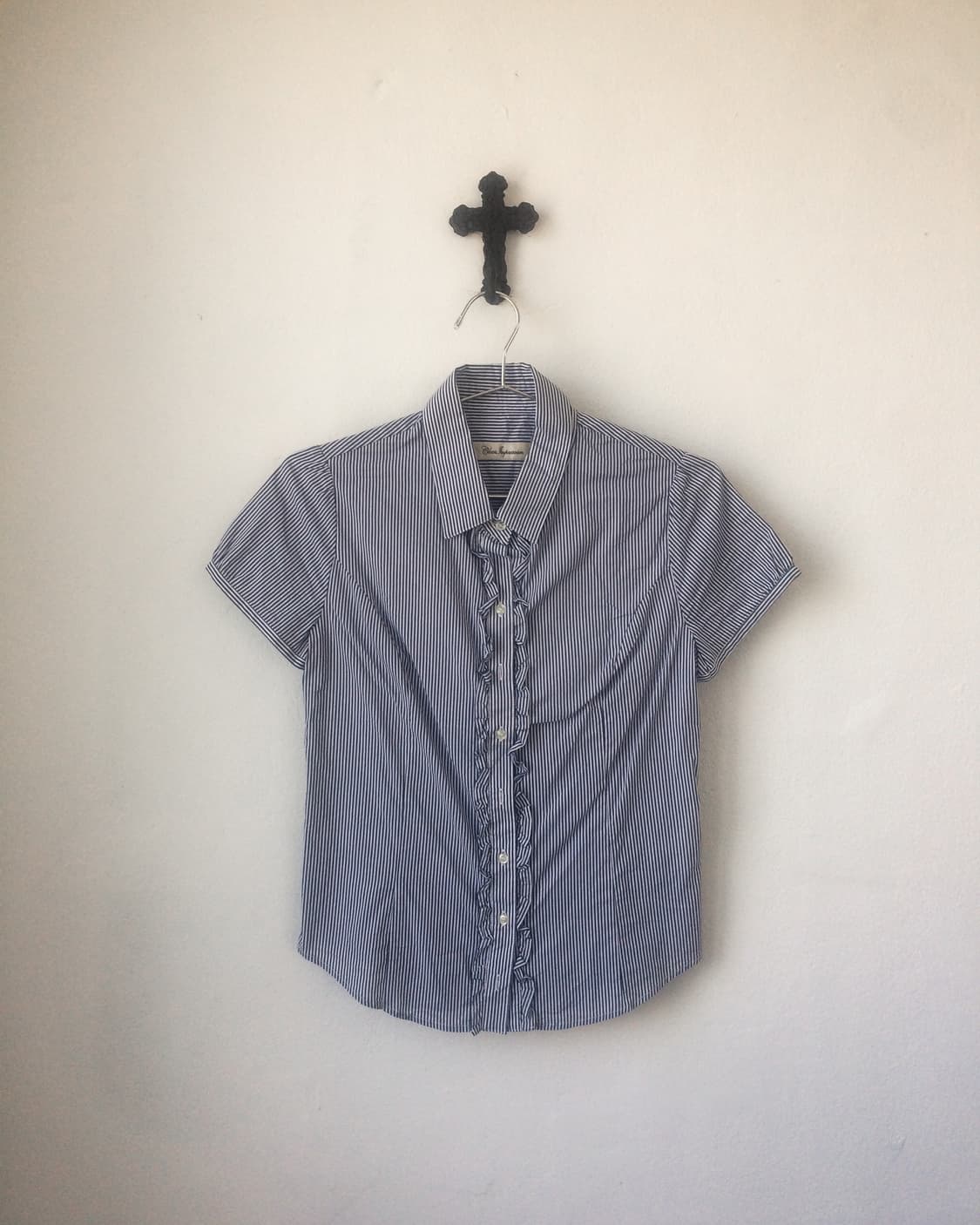 Frill stripe pattern shirt 상품이미지1