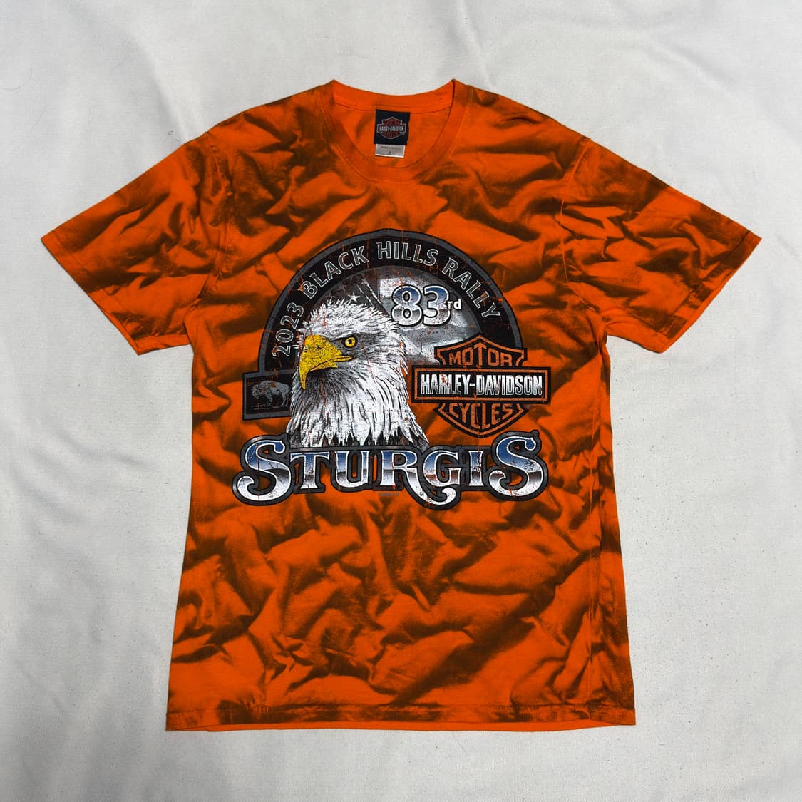 S 할리데이비슨 독수리 프린팅 타이다이 반팔티 상품이미지2