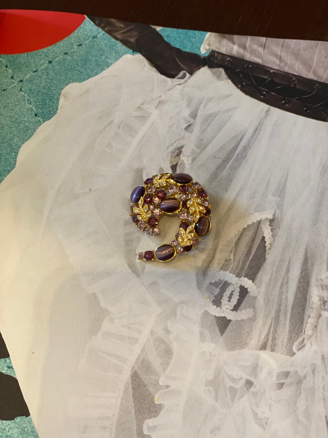 빈티지 퍼플 캣아이 브로치 상품이미지8