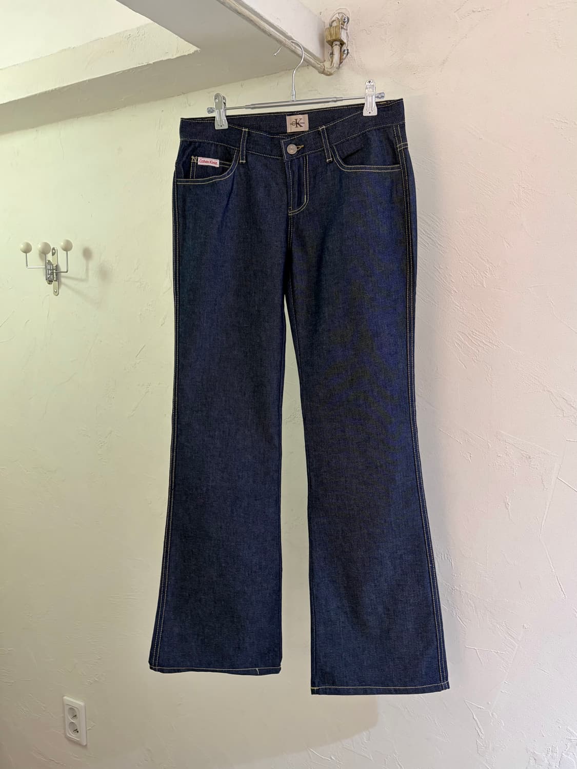 90s 캘빈클라인 라인스톤 부츠컷 데님 made in Italy 상품이미지4