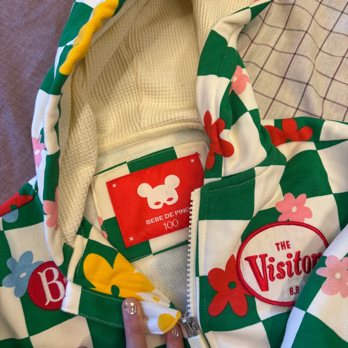 베베드피노 체크 플라워 자켓(100)    상품이미지4