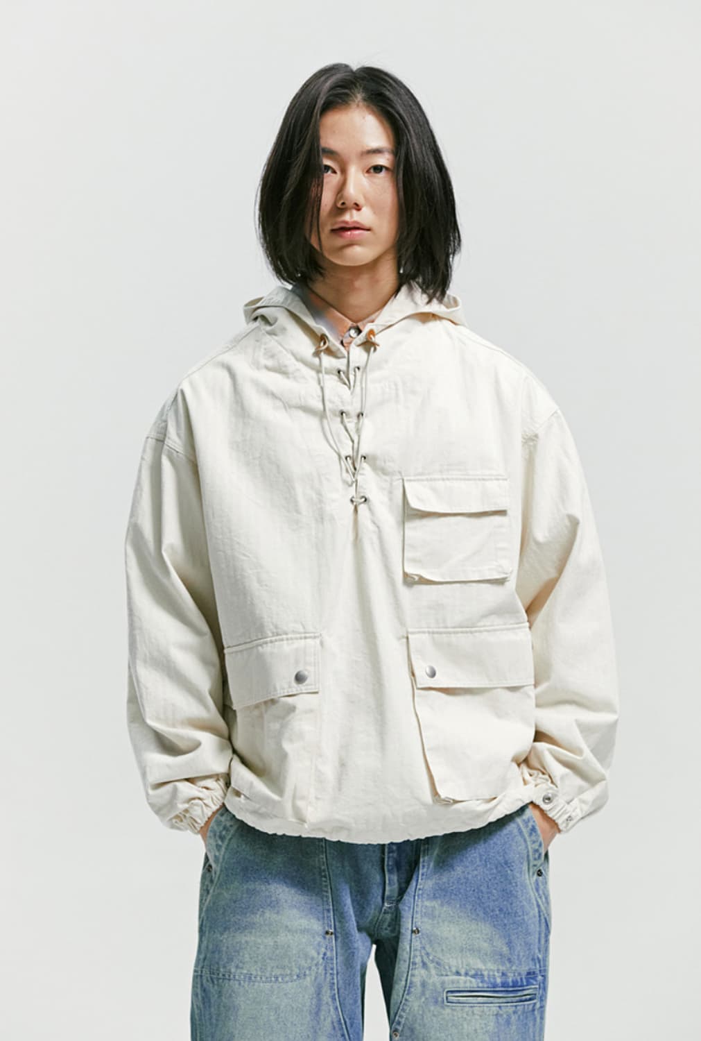 프리즘웍스 HBT 후드 아노락 점퍼(L) 상품이미지5