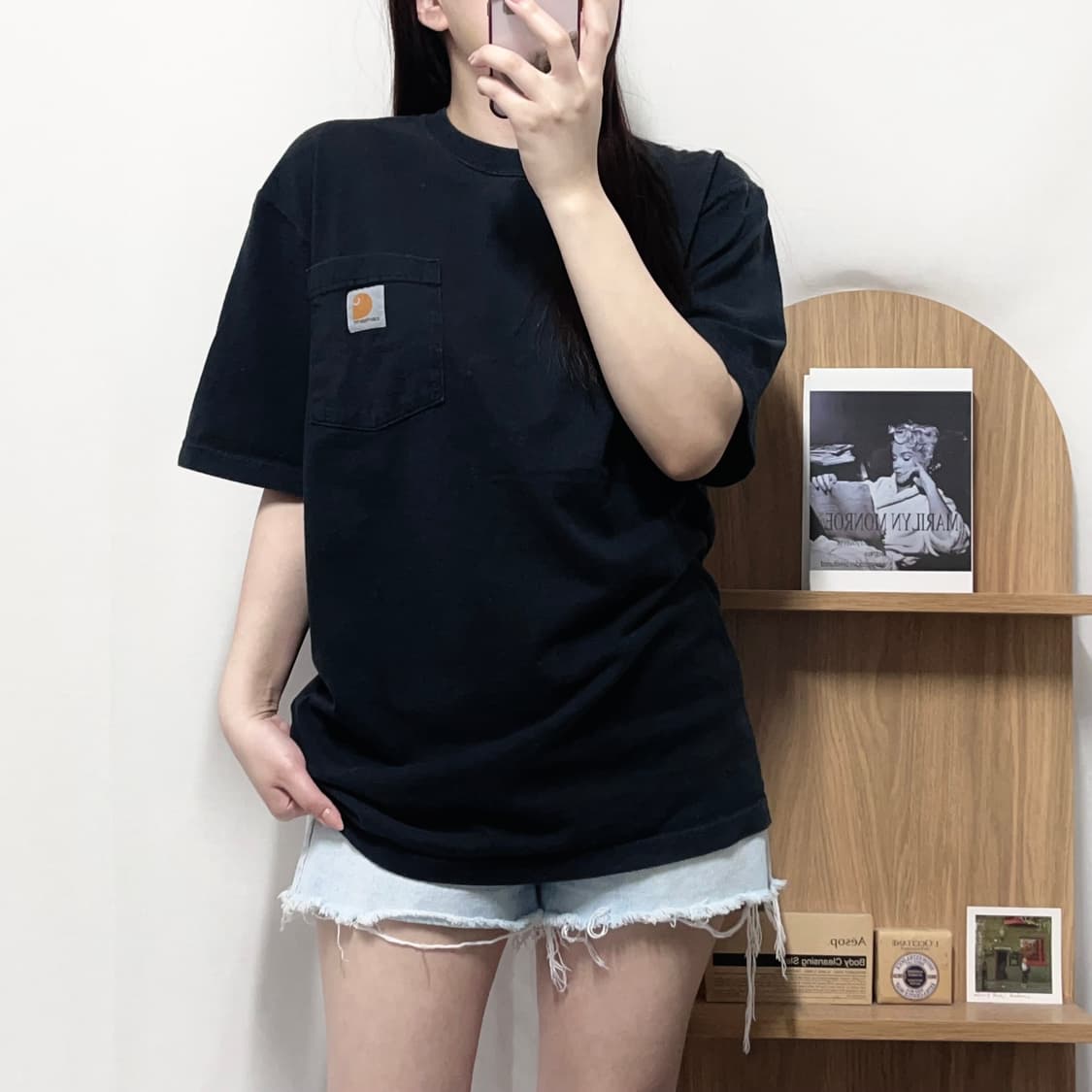 [정품] 칼하트 블랙 포켓 반팔티 [ 오리지널S ] 상품이미지1