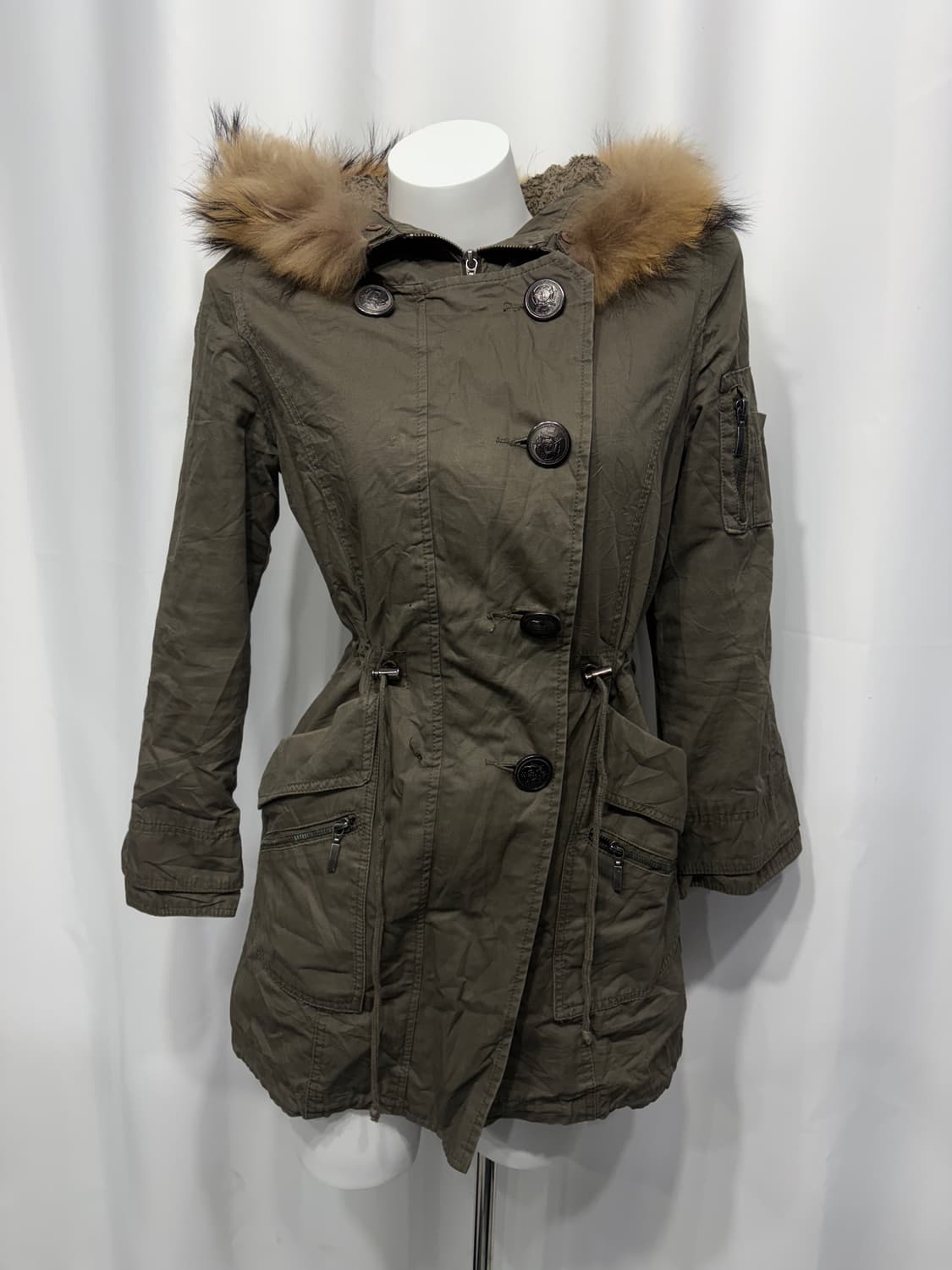 🎸카키 버튼 디테일 퍼 롱자켓🎸 상품이미지6