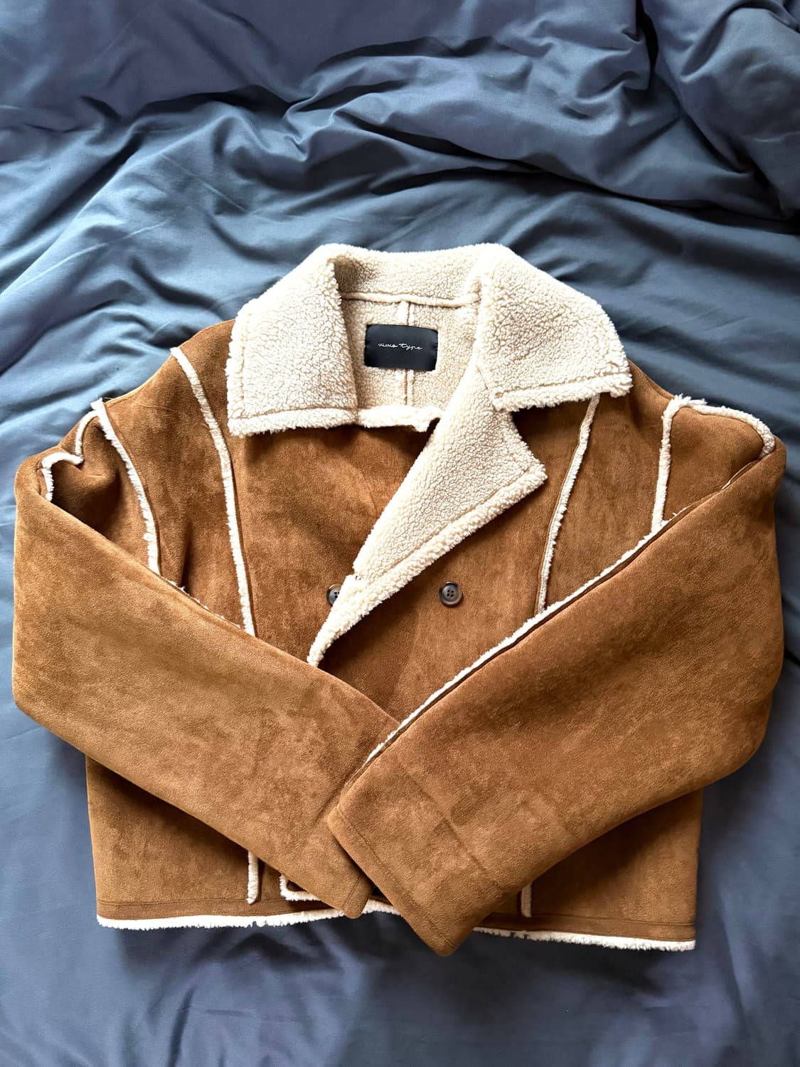 브라운 숏 무스탕 상품이미지1