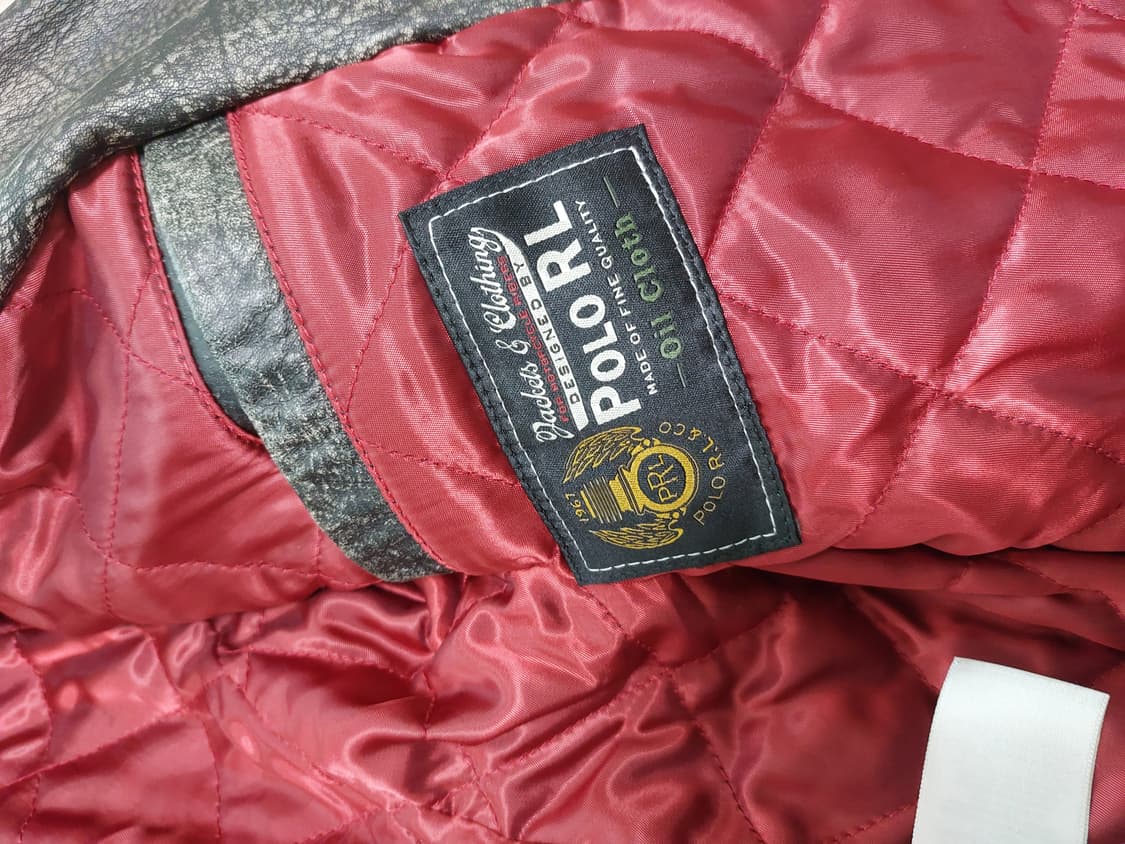 폴로 랄프로렌 레더 바이커 라이더 카우하이드 오일클로스 가죽자켓 M 상품이미지4