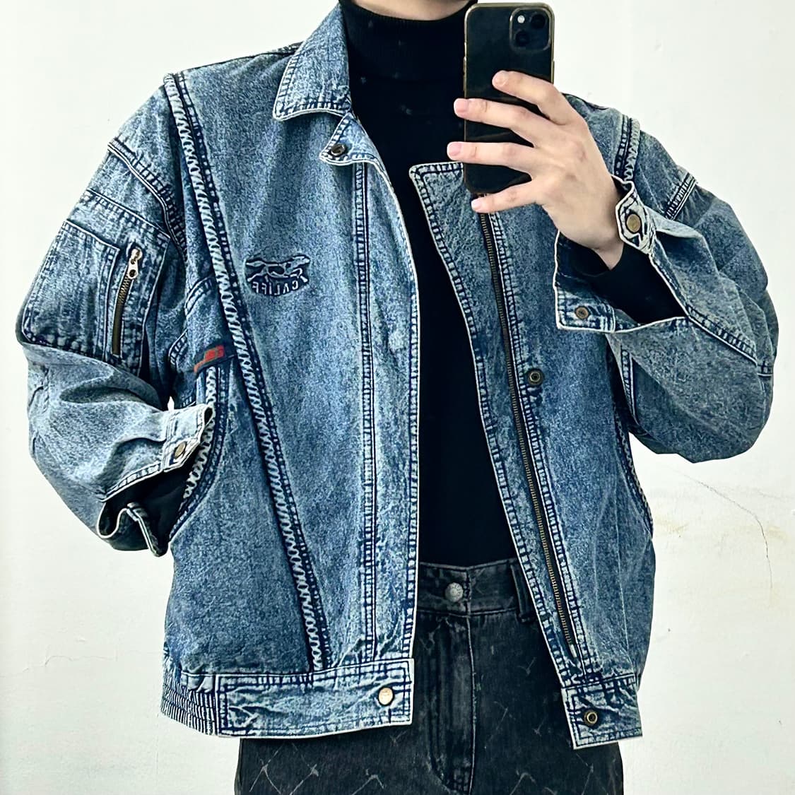 CALIFF 아이스 워시드 데님 봄버 자켓 상품이미지3