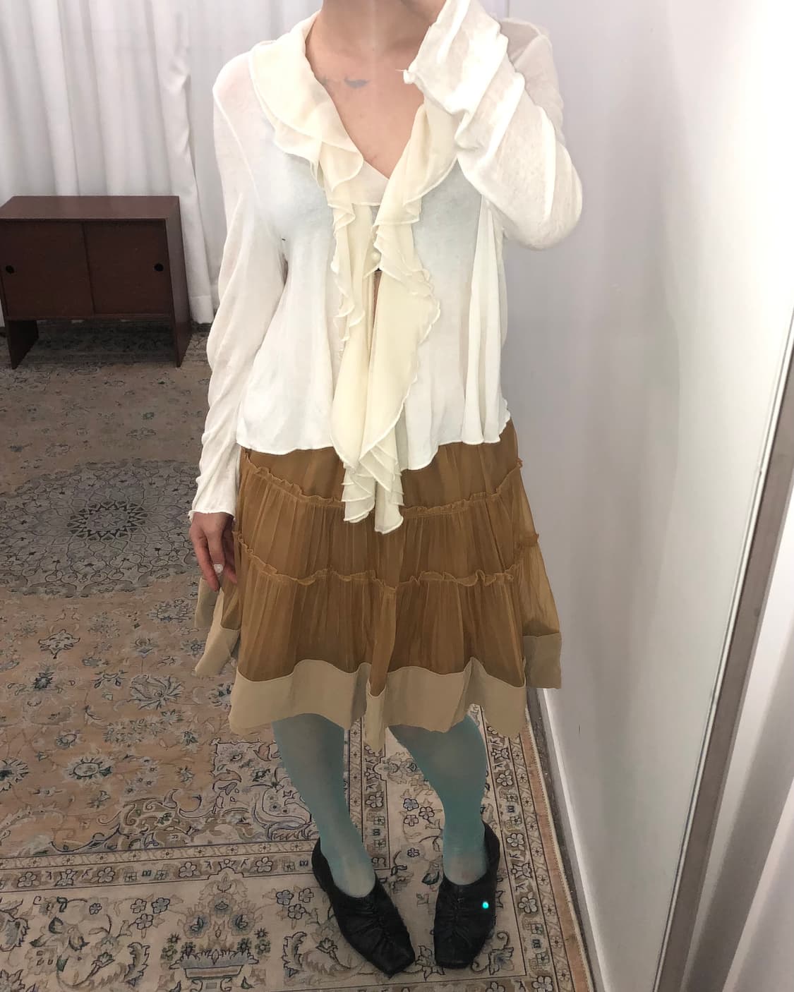 화이트 셔링 가디건 상품이미지2