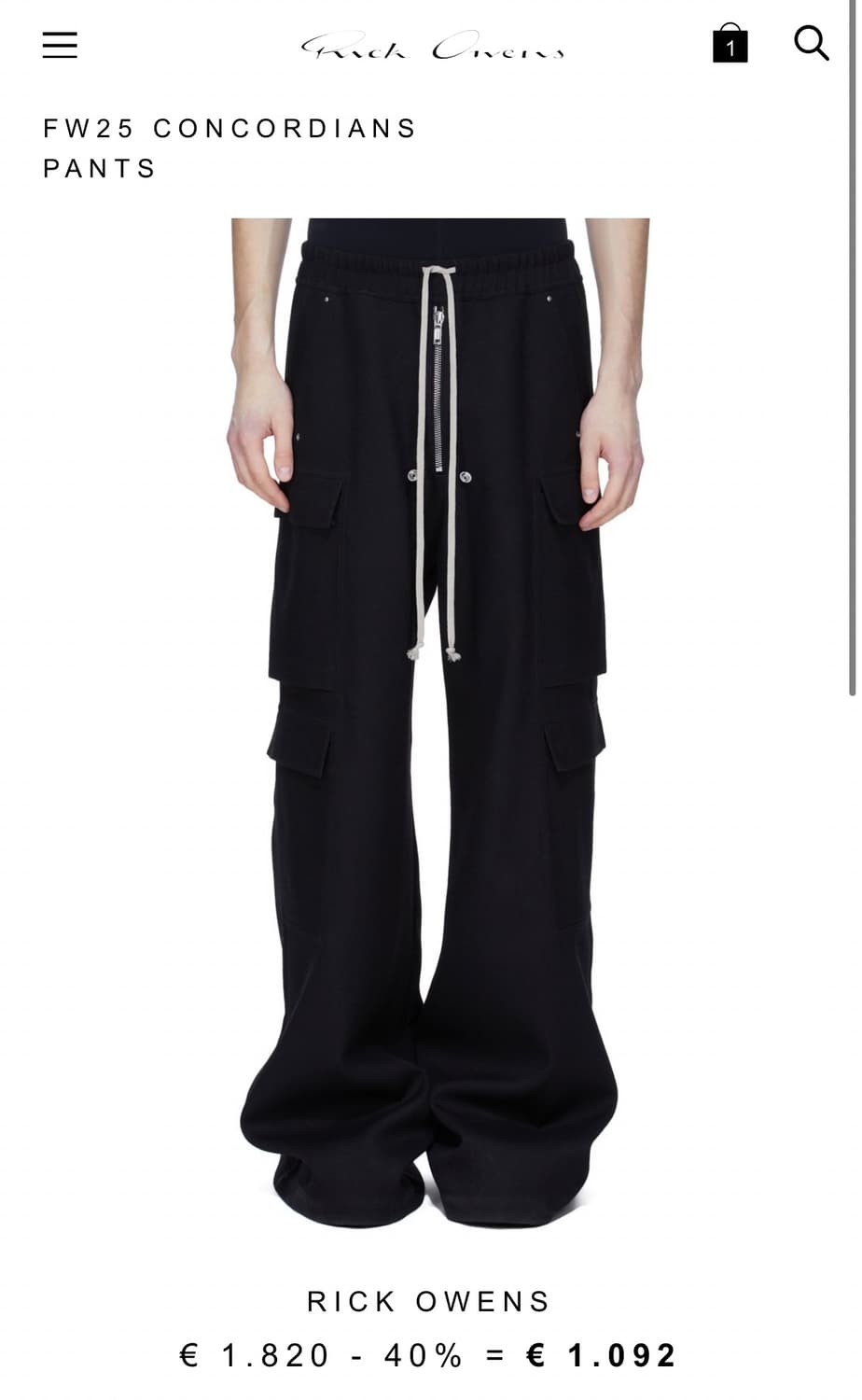 IT50/FW25 CARGOBELAS BLACK WOOL DRILL 상품이미지6