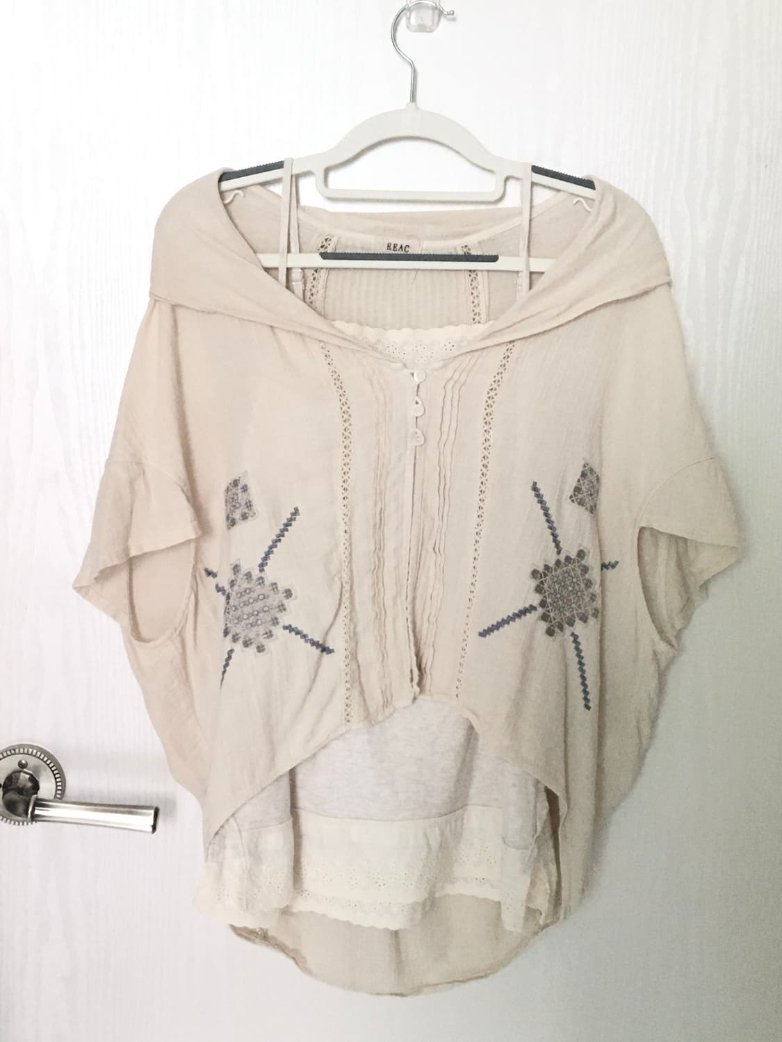 vintage short-sleeve embroidered cardiga 상품이미지2