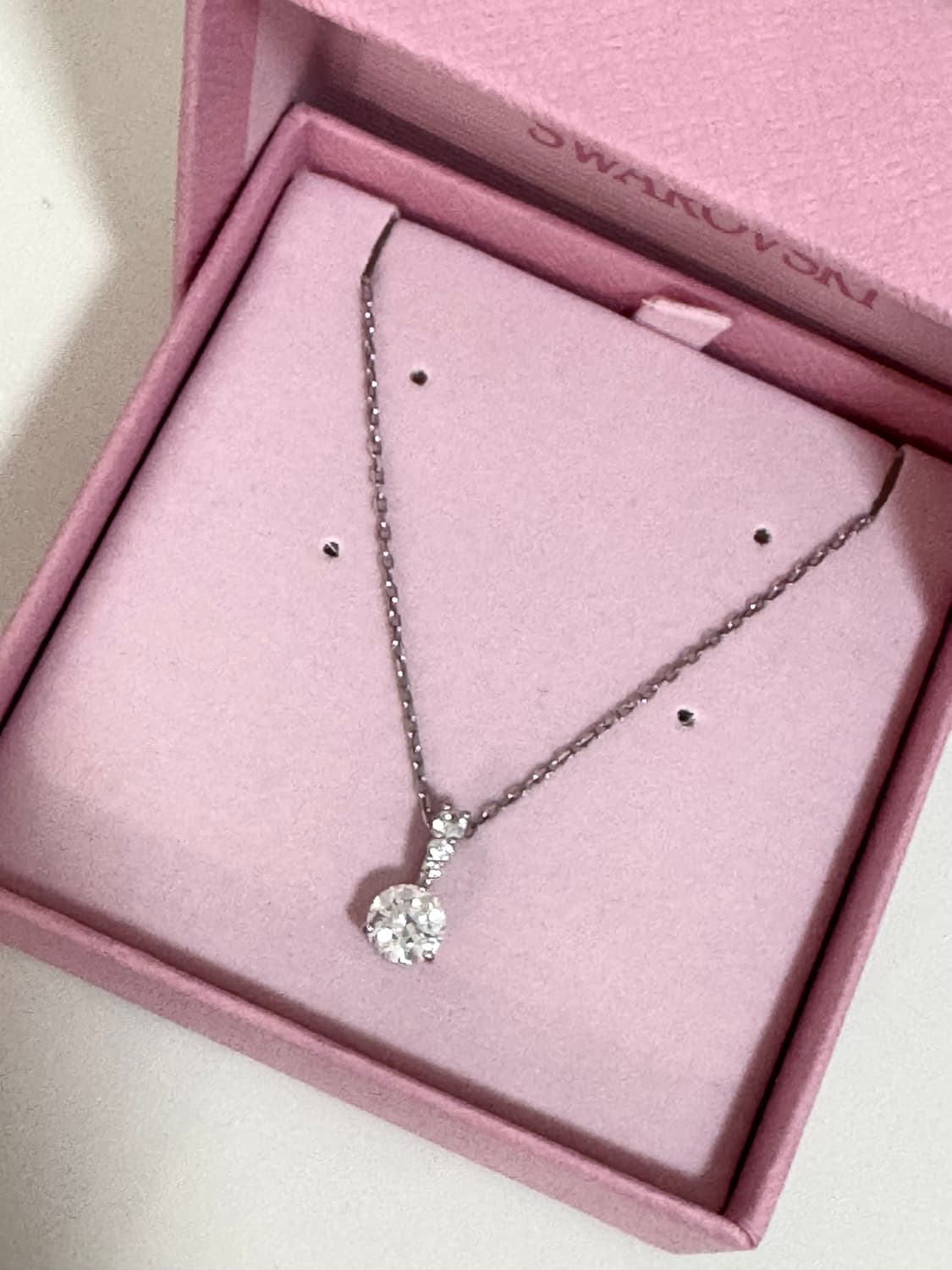 스와로브스키 솔리테어 팬던트 화이트 로듐 플래팅 상품이미지1