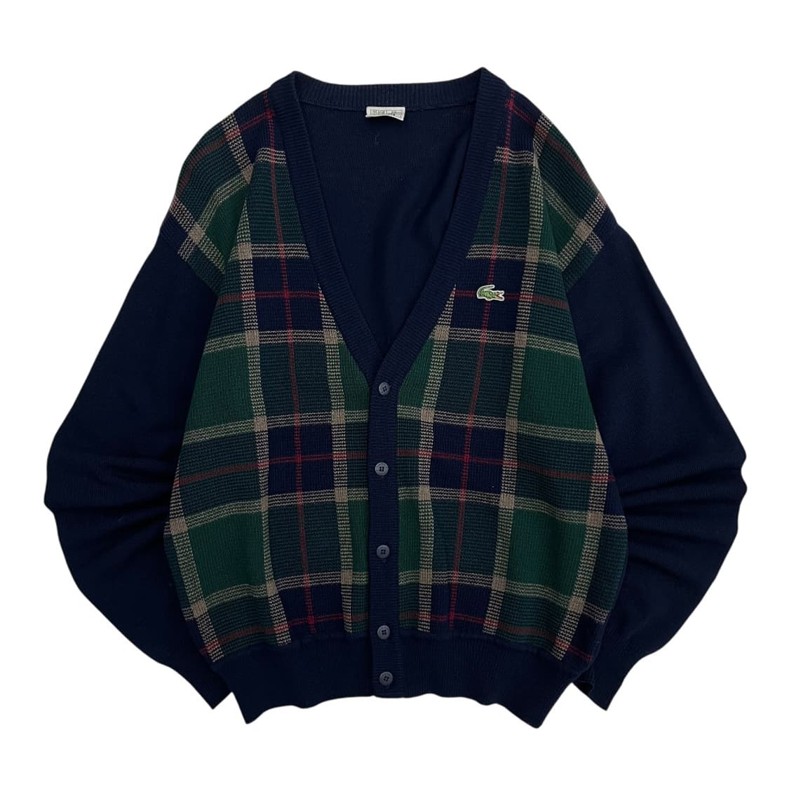 라코스테 타탄체크 네이비 니트 가디건 100 상품이미지2