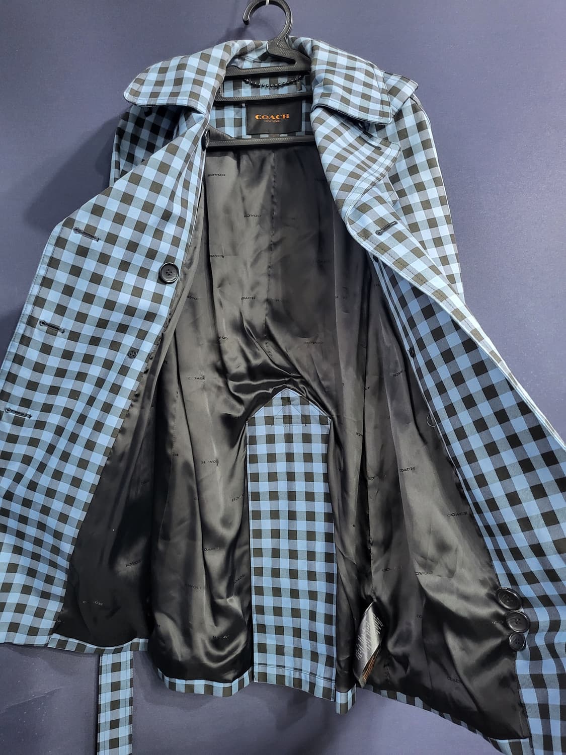 코치 체크 트렌치코트 상품이미지4