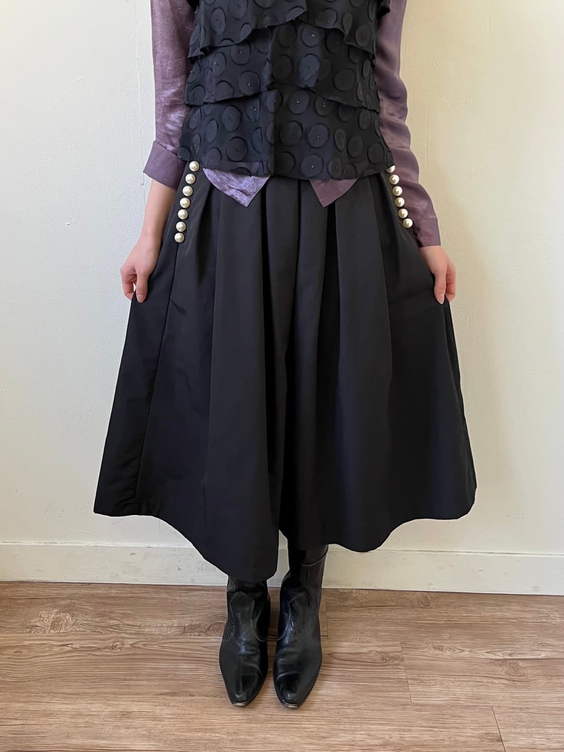 PICCIN PERLA 트랙 진주 스커트 상품이미지5