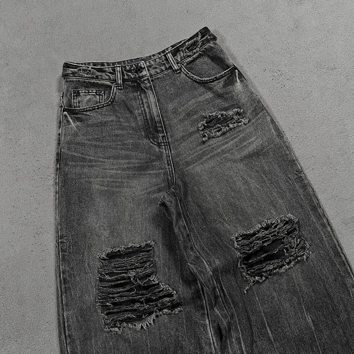 Juun.J 준지 디스트로이드 와이드 데님 팬츠 상품이미지2