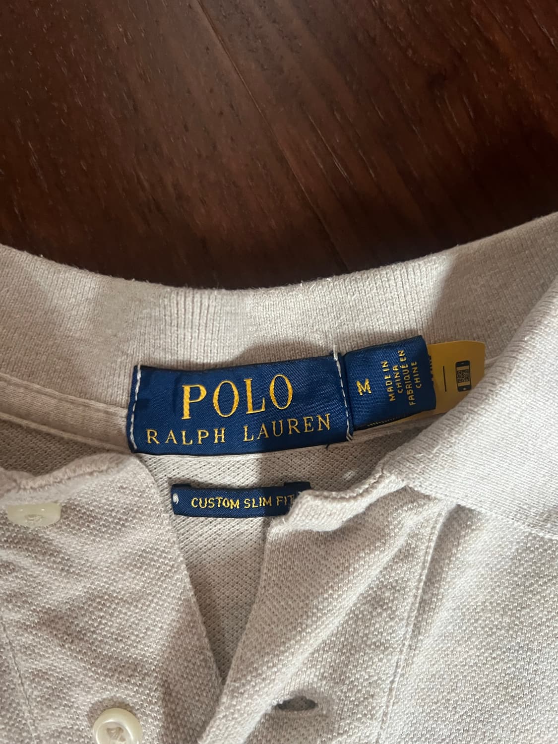 폴로 랄프로렌 커스텀 슬림핏 아이보리 카라티 (M) 상품이미지3